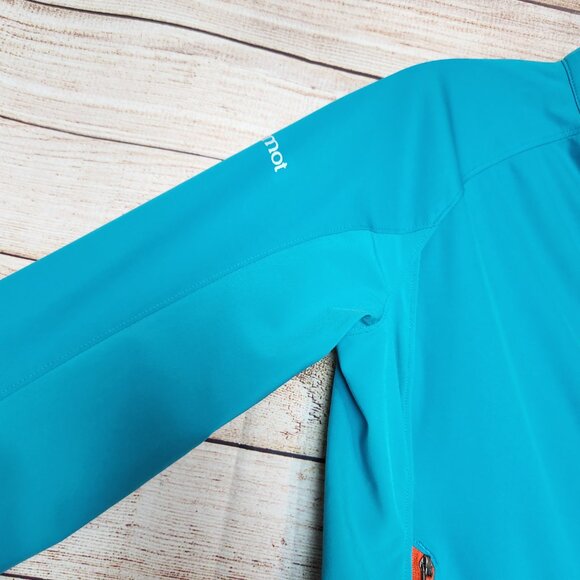 Women's MARMOT FUSION JACKET Lightweight Running Pockets Teal Blue XS/TP - Picture 5 of 16